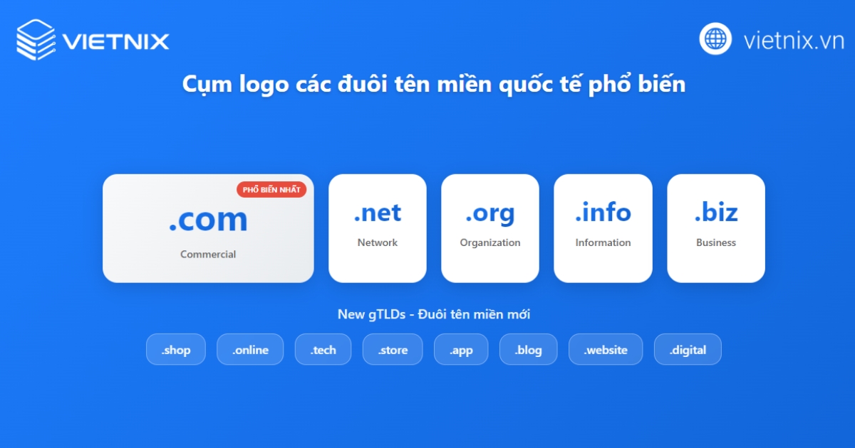 Tên miền quốc tế là gì? Lợi ích và cách đăng ký uy tín 18 Các loại tên miền quốc tế phổ biến hiện nay