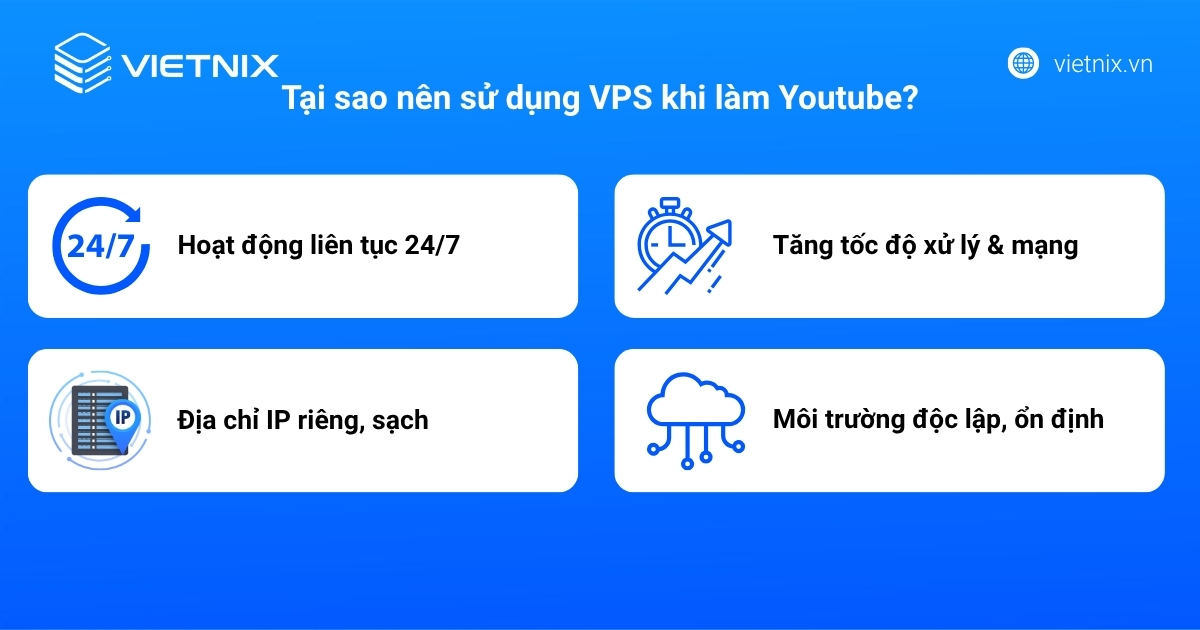 Lý do nên sử dụng VPS khi làm Youtube