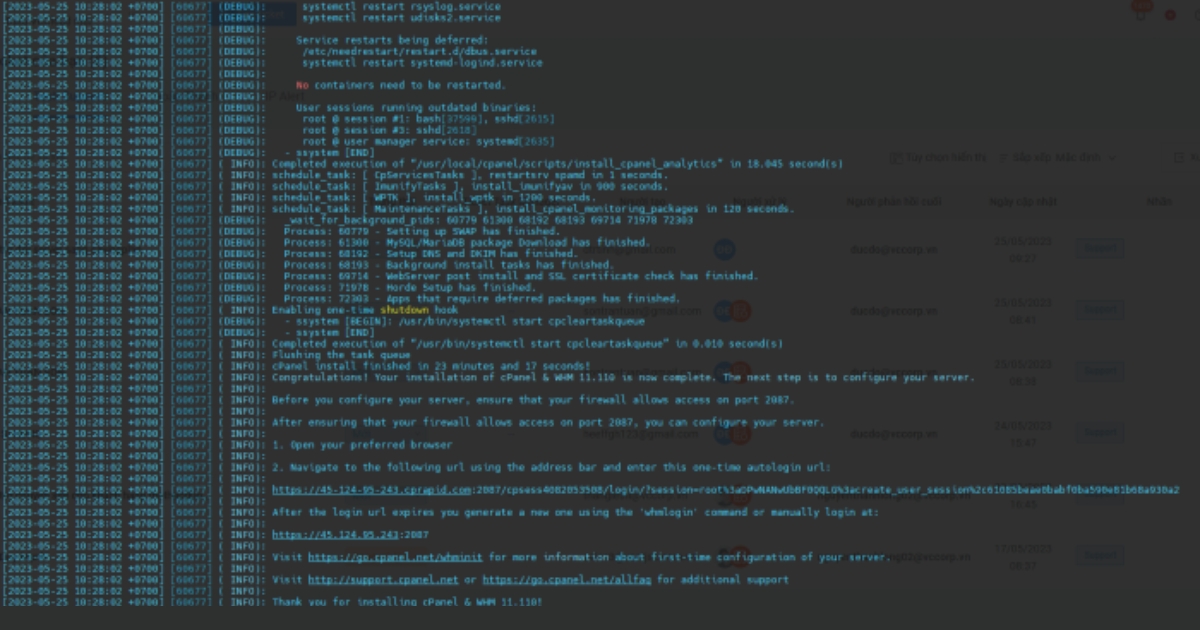 Hướng dẫn cài cPanel trên Ubuntu 20.04 LTS 22 Chạy script cài đặt