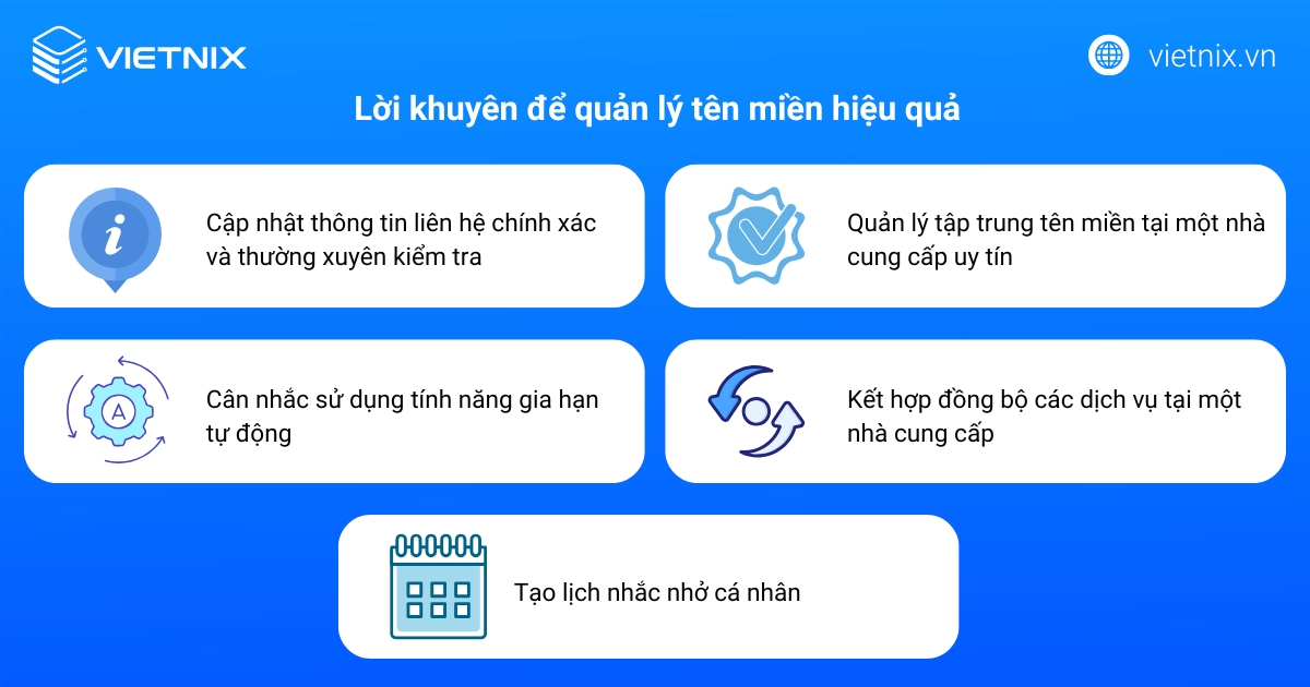 Gia hạn tên miền là gì? Chi phí và cách gia hạn nhanh chóng 16 Lời khuyên để quản lý tên miền hiệu quả