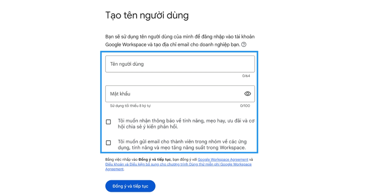 Hướng dẫn tạo email tên miền riêng với Gmail chi tiết, nhanh chóng 24 Tiếp theo, bạn tiến hành tạo tài khoản Gmail doanh nghiệp