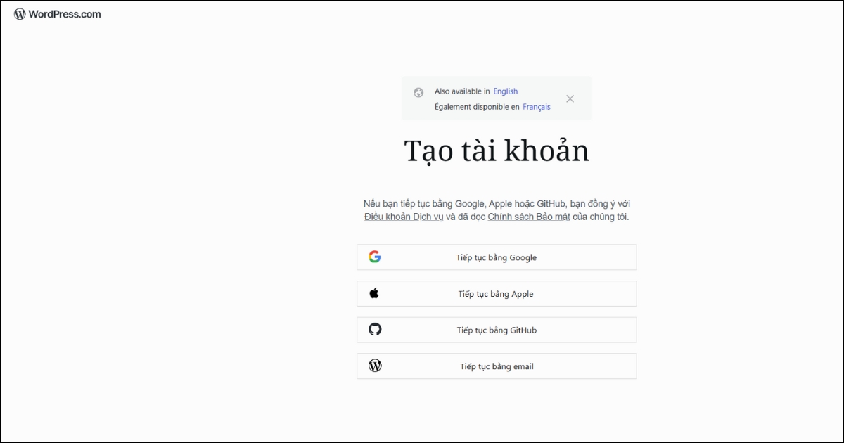 20 nền tảng tạo website miễn phí phổ biến nhất hiện nay 44 Sau đó chọn phần Tiếp tục với Google
