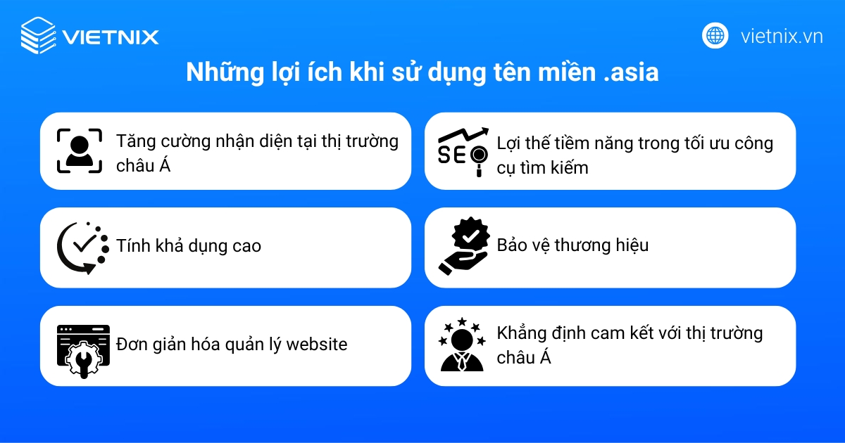 Tên miền .asia là gì? Lợi ích và cách đăng ký chi tiết 24 Những lợi ích khi sử dụng tên miền .asia
