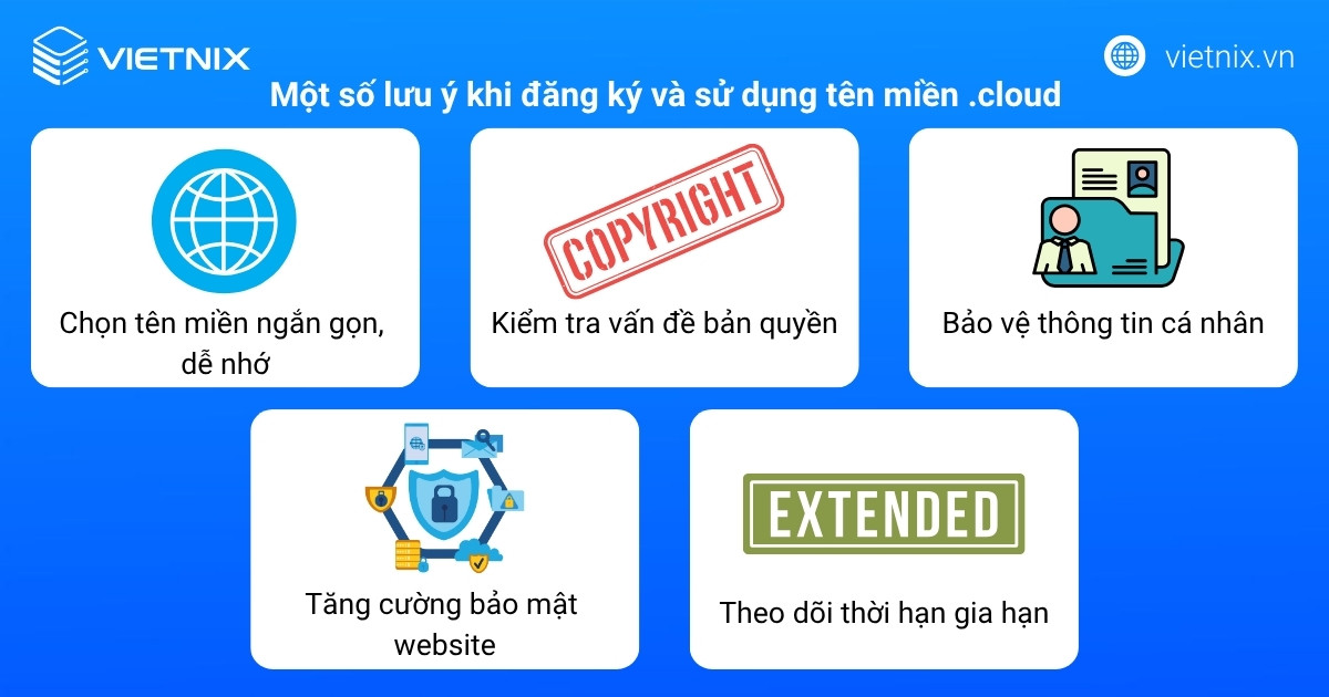 Tên miền .cloud là gì? Ưu điểm và đối tượng nên đăng ký 18 Một số lưu mà bạn cần quan tâm khi sử dụng tên miền .cloud
