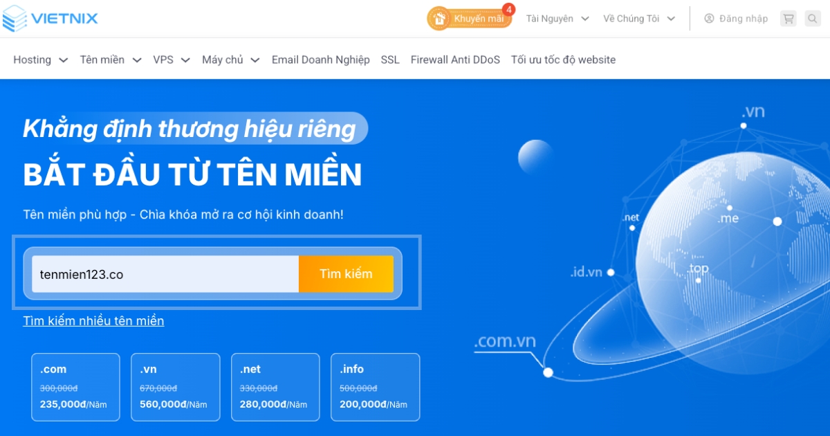 Tên miền .CO là gì? So sánh tên miền .CO với .COM và cách đăng ký chi tiết 38 Nhập tên miền .CO mà bạn muốn sở hữu vào ô tìm kiếm