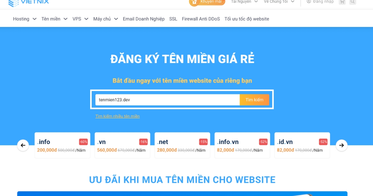 Tên miền .dev là gì? Giải mã sức hút của tên miền .dev với các lập trình viên 22 Nhập tên miền .dev bạn muốn đăng ký