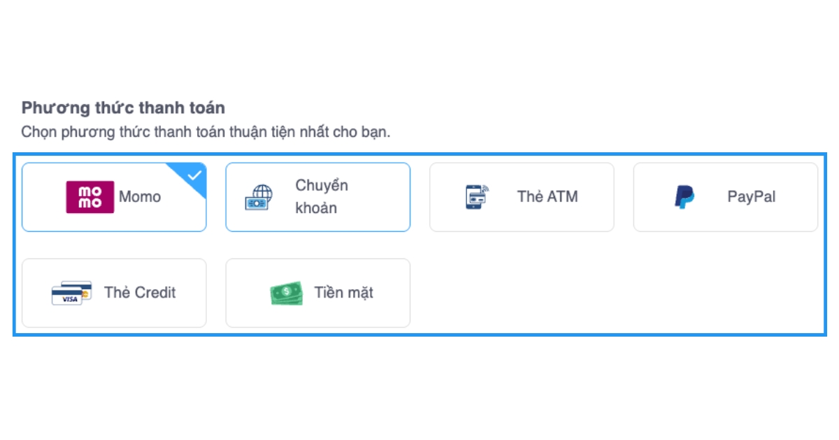 Tên miền .dev là gì? Giải mã sức hút của tên miền .dev với các lập trình viên 26 Chọn phương thức thanh toán