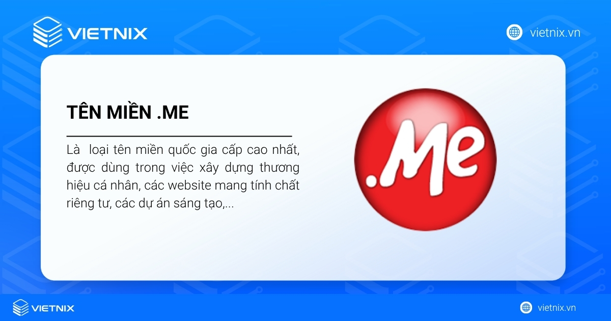 Tên miền .me là gì? Cách đăng ký tên miền .me dễ dàng 31 Tên miền .me là loại tên miền quốc gia cấp cao nhất (ccTLD)