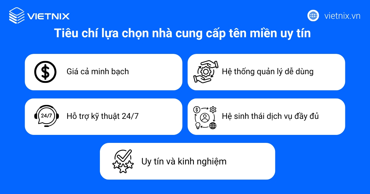 Tên miền .website là gì? Hướng dẫn tìm hiểu và đăng ký nhanh chóng 24 Tiêu chí lựa chọn nhà cung cấp tên miền uy tín