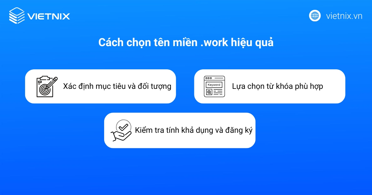 Bạn cần nắm rõ cách chọn tên miền .work hiệu quả
