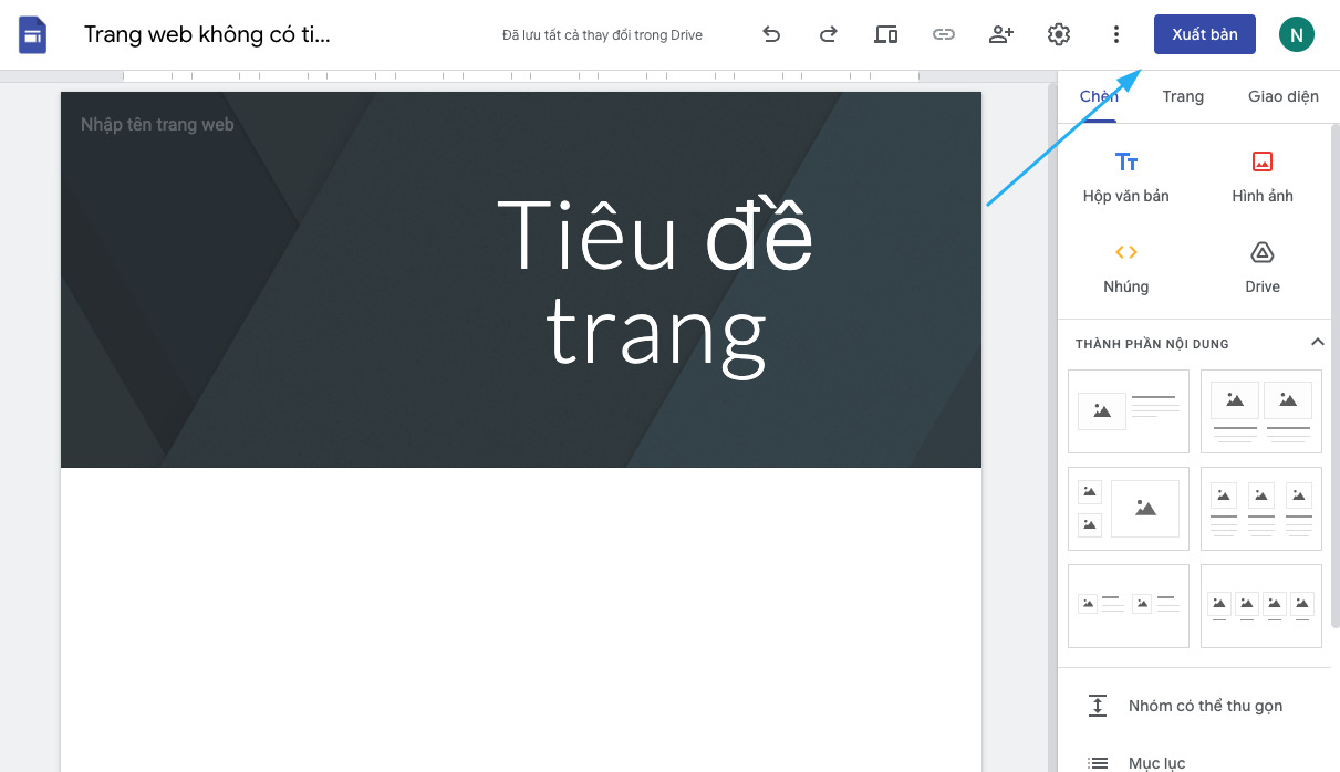 Hướng dẫn add tên miền vào Google Site chi tiết, đơn giản 27 Sau khi thêm tên miền vào Google Site ta có thể xuất bản website.