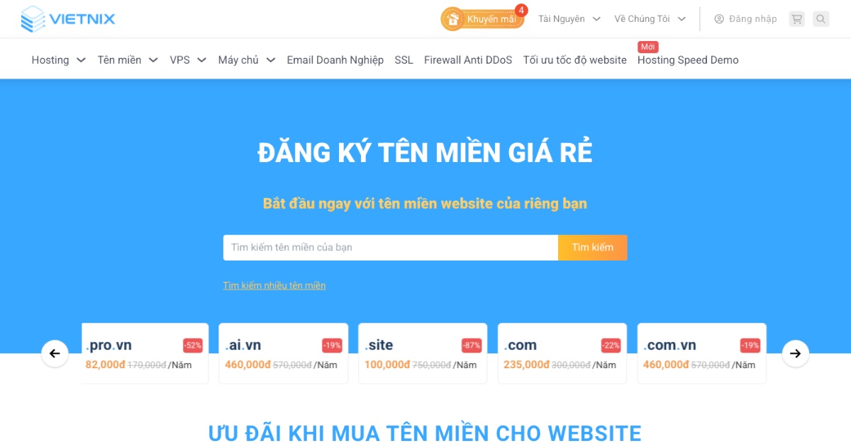 Tên miền .bio là gì? Lợi ích và cách đăng ký tên miền .bio chi tiết 20 Truy cập trang đăng ký tên miền Vietnix