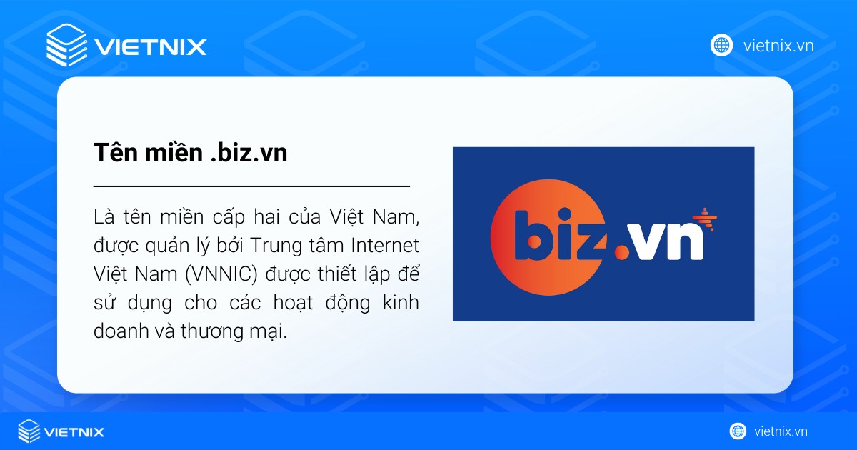 Tên miền .biz.vn là một tên miền cấp hai do Trung tâm Internet Việt Nam quản lý