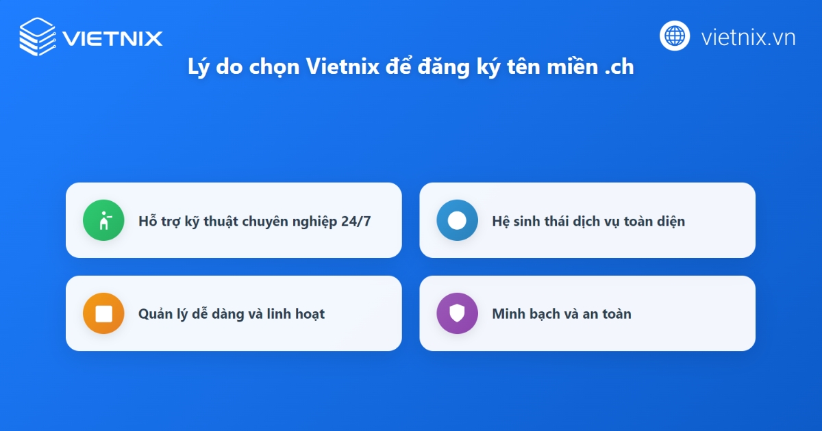 Tên miền .ch là gì? Hướng dẫn đăng ký tên miền .ch đơn giản 23 Việc lựa chọn một nhà cung cấp uy tín là yếu tố then chốt