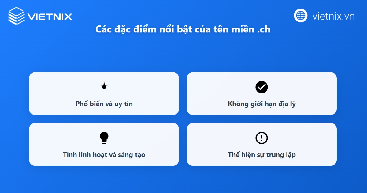 Tên miền .ch là gì? Hướng dẫn đăng ký tên miền .ch đơn giản 18 Đặc điểm của tên miền .ch