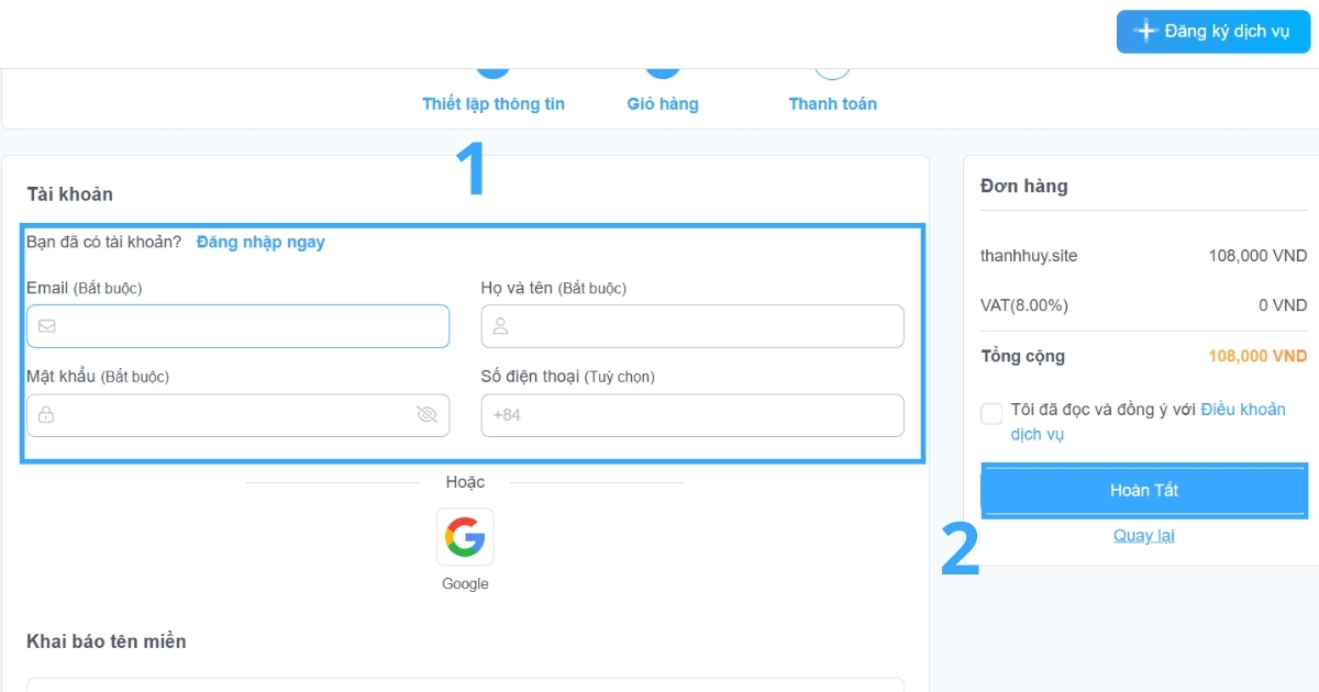 Tên miền .site là gì? Hướng dẫn cách mua tên miền .site đơn giản tại Vietnix 41 Bạn tiến hành điền đầy đủ, chính xác các thông tin chủ sở hữu tên miền