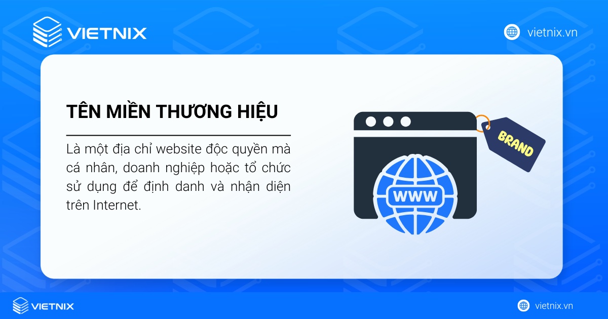 Tên miền thương hiệu là gì? Cách chọn, bảo vệ tên miền thương hiệu hiệu quả 15 Tên miền thương hiệu là địa chỉ website độc quyền của doanh nghiệp trên Internet
