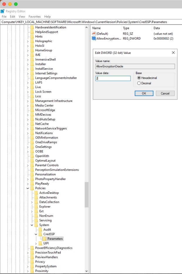 Hướng dẫn khắc phục lỗi this could be due to credssp encryption remote desktop chi tiết 46 Bước 5