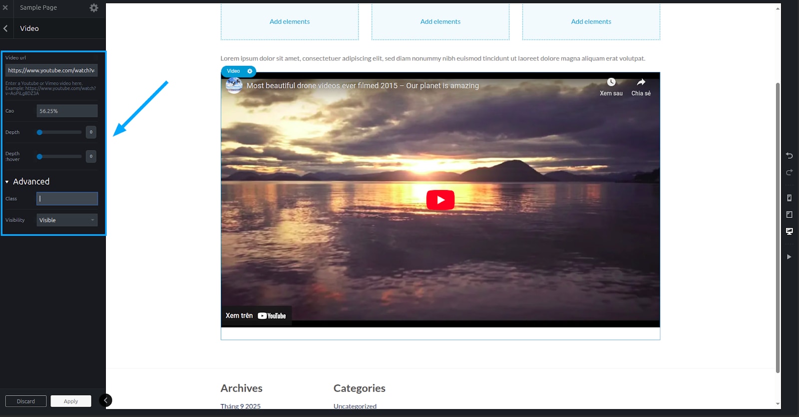 UX Builder là gì? Những điều cần biết về UX Builder 45 Thêm Class dưới mục Advanced để tự custom CSS từng phần tử