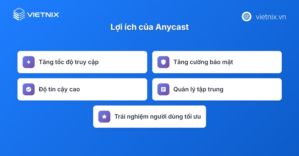 Lợi ích khi sử dụng mạng Anycast