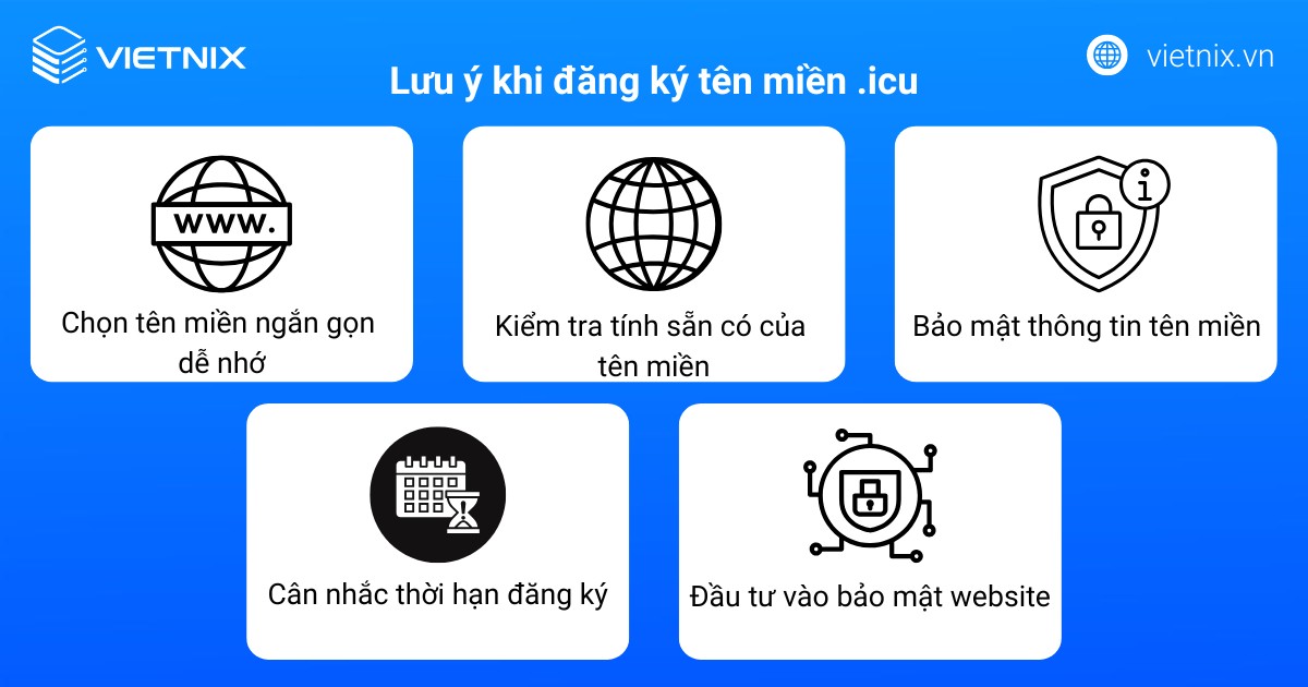 Lưu ý khi đăng ký tên miền .icu