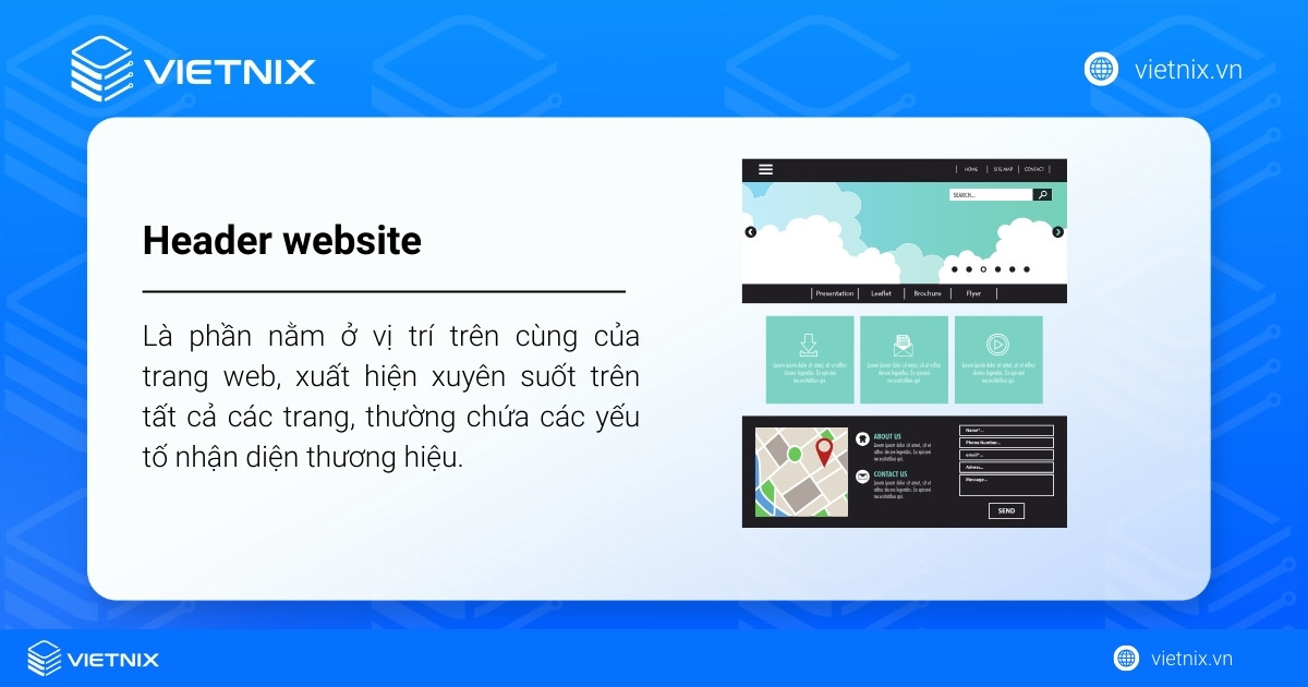 Header website là gì? Những điều cần biết về header website 19 Header website là phần nằm ở vị trí trên cùng của trang web