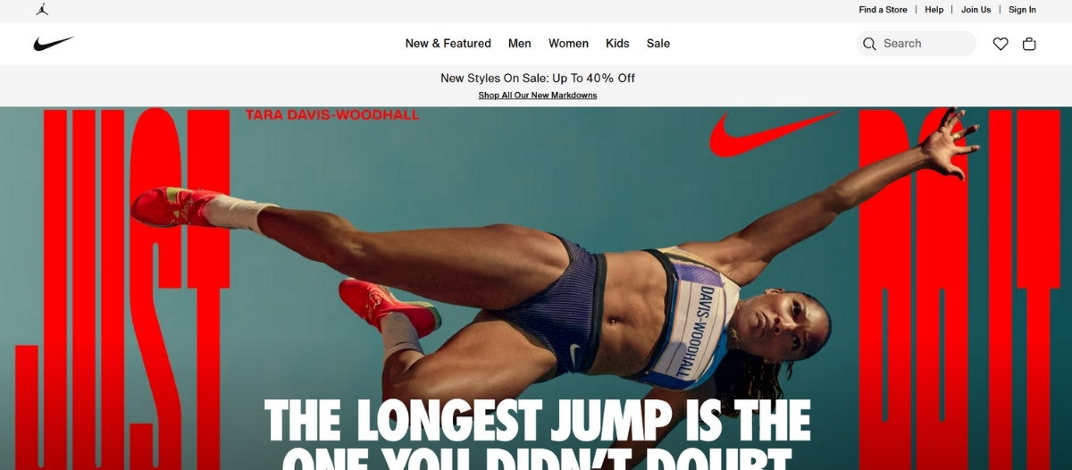 Header website là gì? Những điều cần biết về header website 26 Trang chủ của Nike