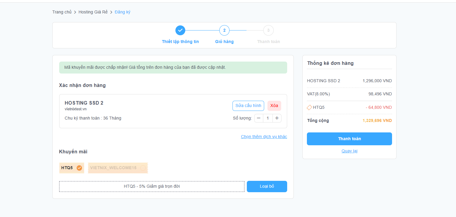 Bảng Giá Hosting Chất Lượng - Web Hosting Tốc Độ Cao 2025 6 Quy trình đăng ký dịch vụ Hosting Vietnix