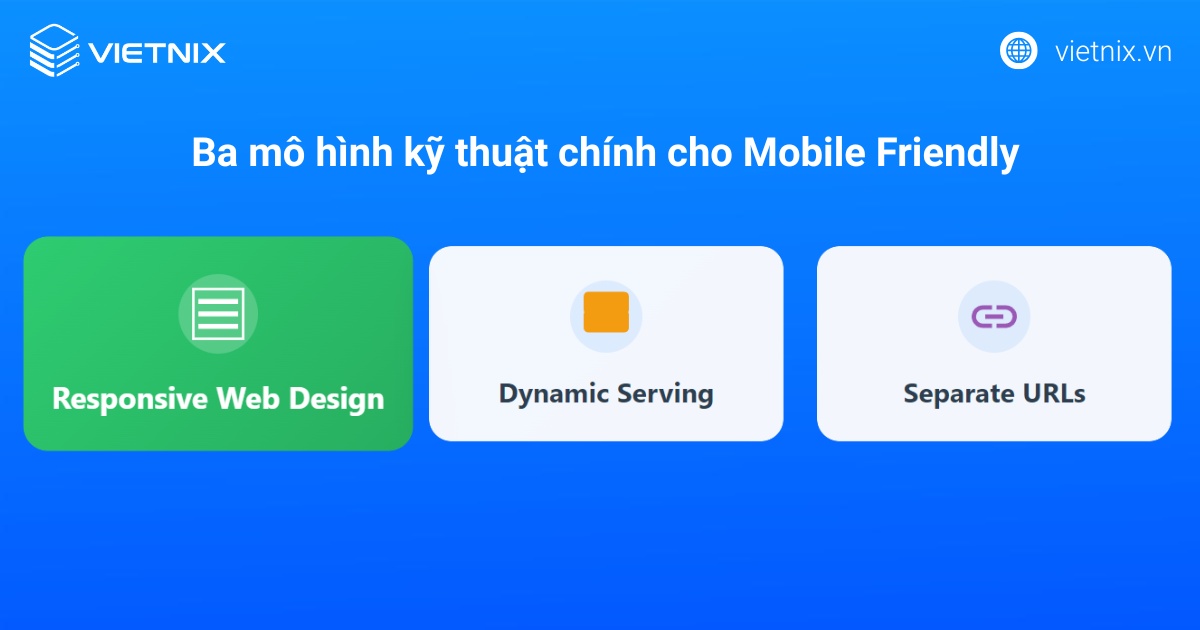 Mobile Friendly là gì? Hướng dẫn tối ưu website thân thiện trên thiết bị di động chi tiết 28 Ba mô hình kỹ thuật chính cho Mobile Friendly