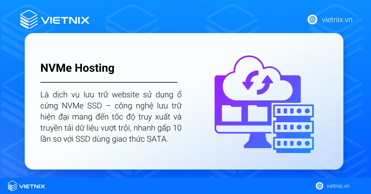 NVMe Hosting là gì? Lợi ích của NVMe Hosting và so sánh với SSD SATA, HDD 13 NVMe Hosting là dịch vụ lưu trữ website sử dụng ổ cứng NVMe SSD
