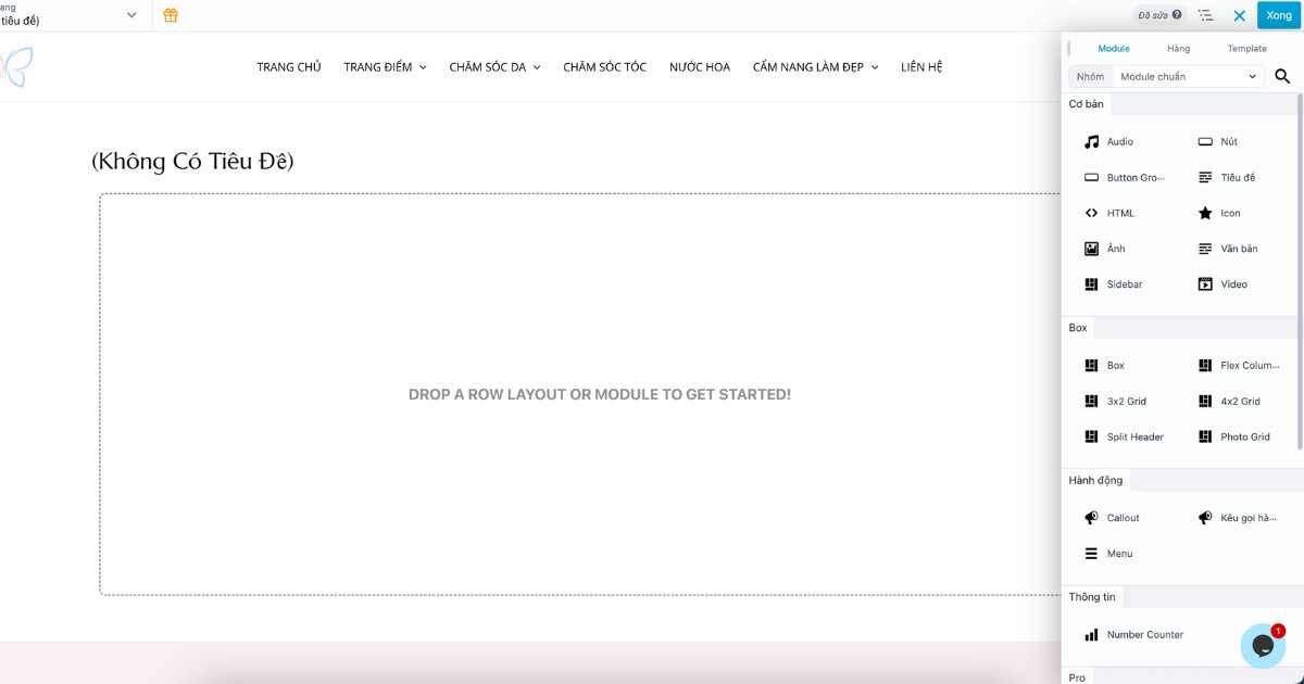 Thiết kế header bằng Beaver Builder