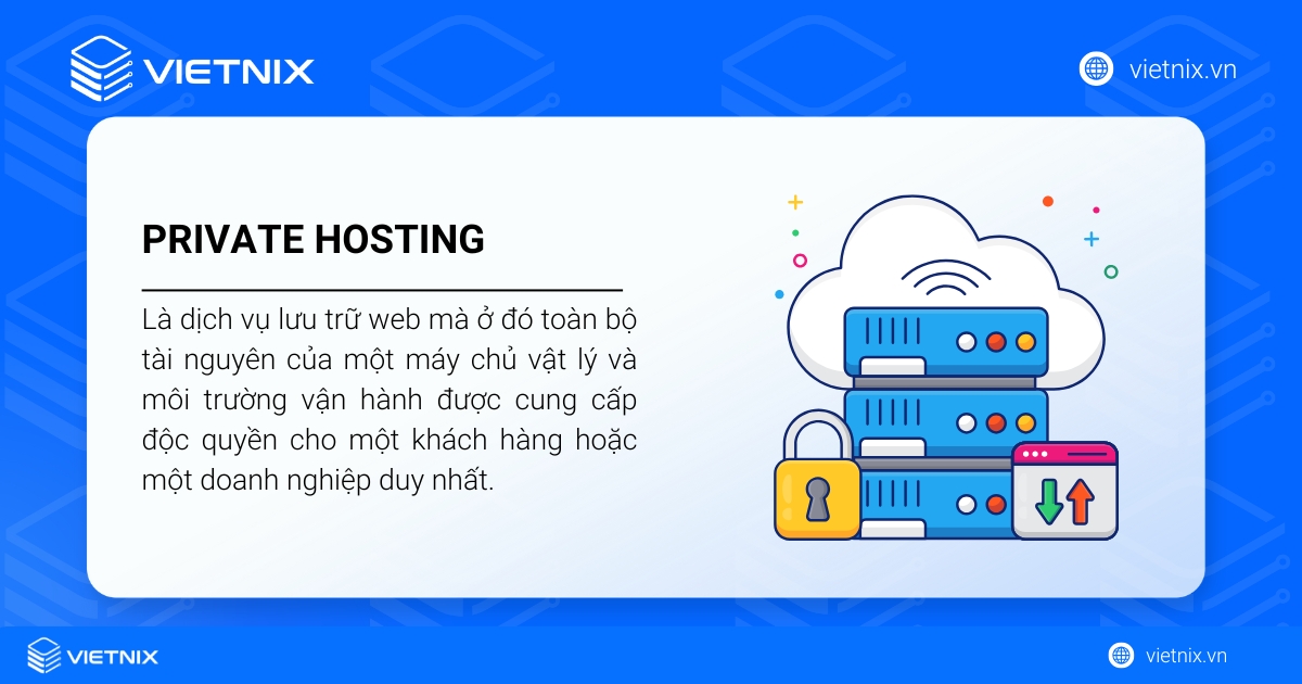 Private Hosting là dịch vụ lưu trữ web
