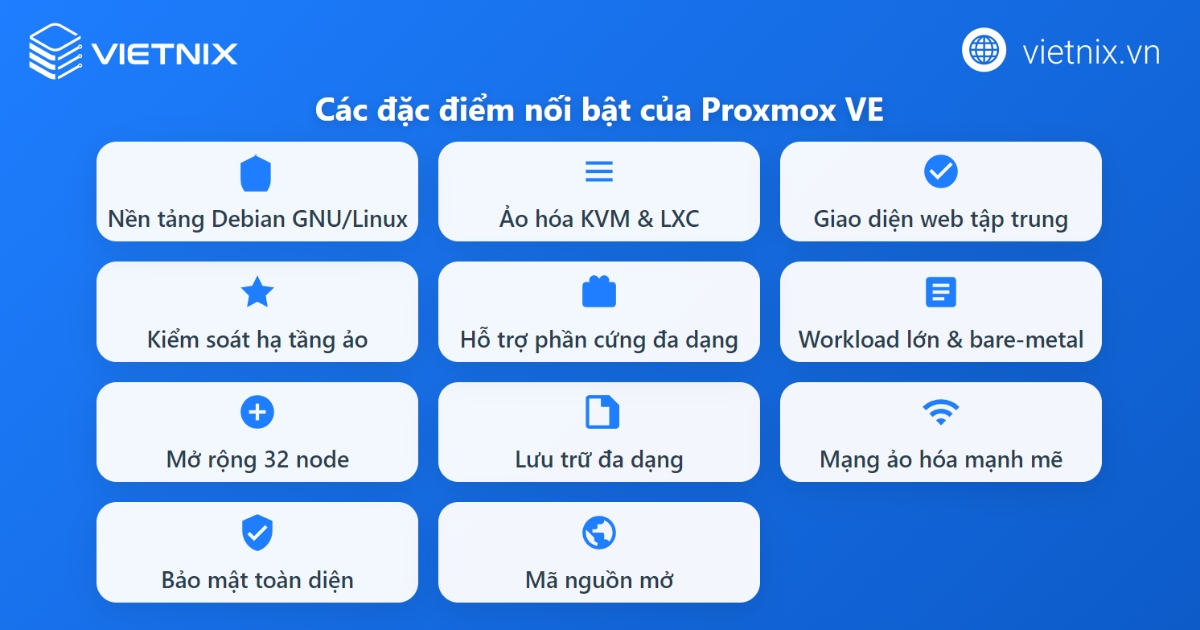 Đặc điểm của Proxmox