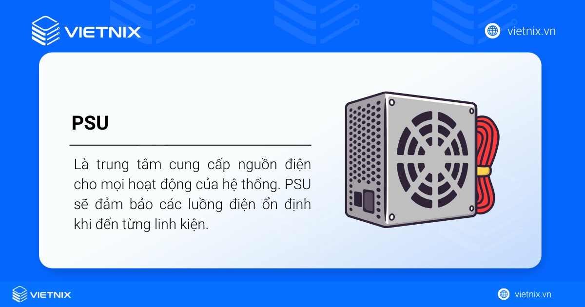 PSU là gì? Hướng dẫn cách chọn PSU phù hợp 18 PSU (Power Supply Unit/bộ nguồn máy tính) là trung tâm cung cấp nguồn điện