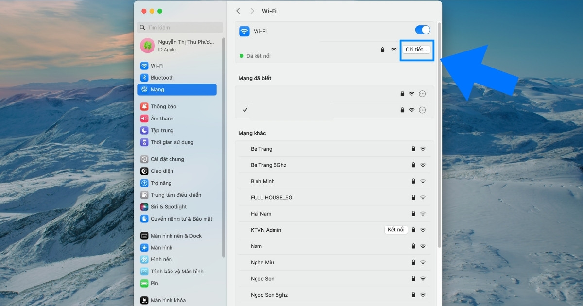 Public DNS là gì? Lợi ích, vai trò và hướng dẫn cấu hình chi tiết A-Z 53 Tại mục Wi-Fi, bạn cần chọn vào Chi tiết...