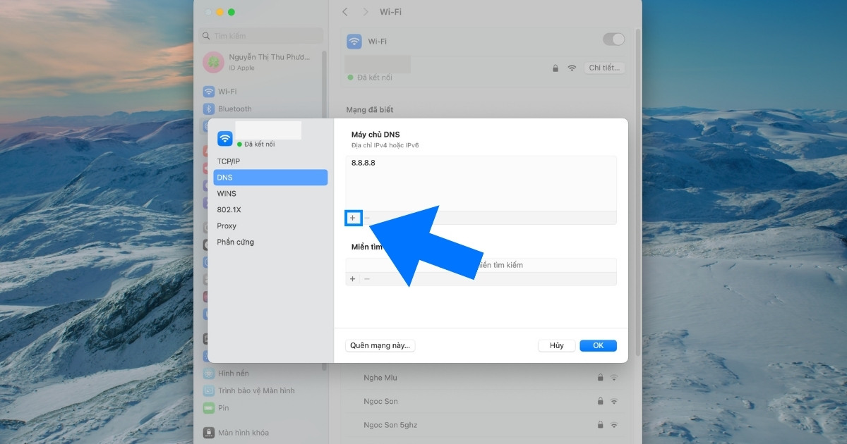 Public DNS là gì? Lợi ích, vai trò và hướng dẫn cấu hình chi tiết A-Z 55 Bạn cần nhấn vào dấu cộng ở phía dưới mục Máy chủ  DNS  để thêm IP máy chủ DNS mới