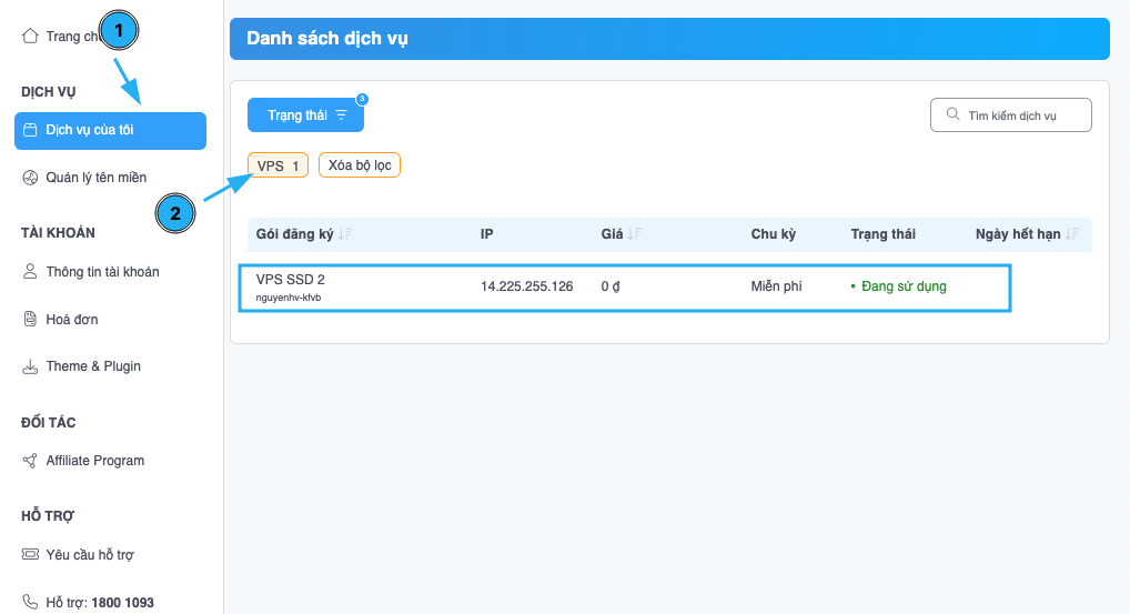 Hướng dẫn chi tiết cách reinstall VPS chi tiết và an toàn 24 Truy cập đến dịch vụ VPS mà bạn muốn reinstall