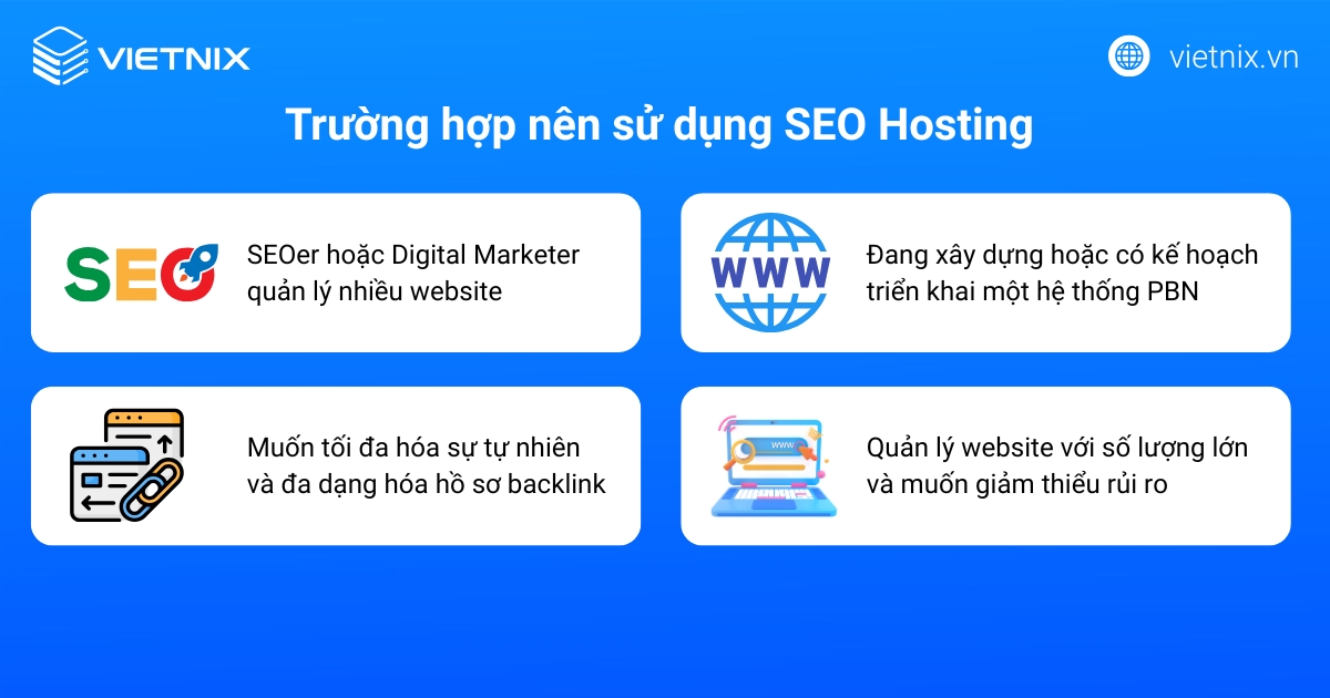 SEO Hosting là gì? Lợi ích và cách phân biệt Hosting với SEO Hosting 22 Những trường hợp nên sử dụng SEO Hosting