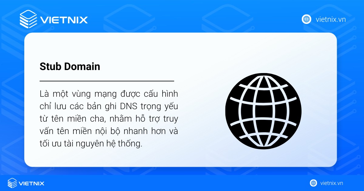 Stub Domain là gì? Hướng dẫn cách kết nối Stub Domain với mạng bên ngoài 16 Stub Domain là một vùng mạng được cấu hình chỉ lưu các bản ghi DNS trọng yếu từ tên miền cha