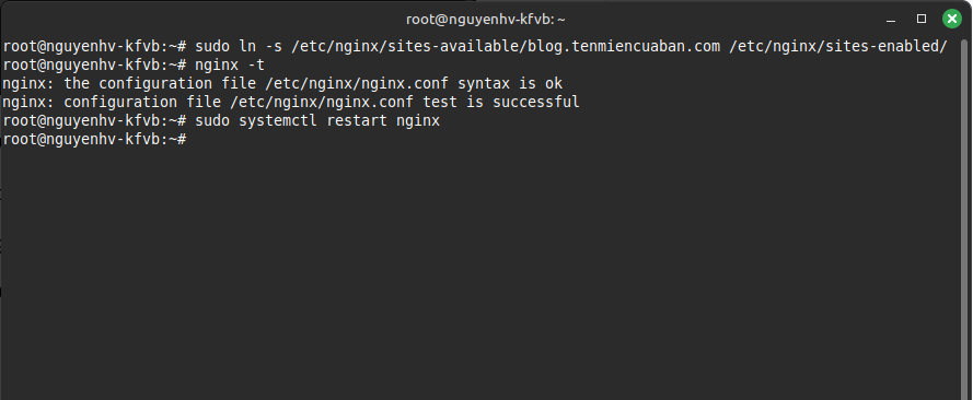 Hướng dẫn tạo Subdomain trên VPS chi tiết bằng CLI và cPanel 24 Bạn cần sử dụng câu lệnh sudo systemctl restart nginx