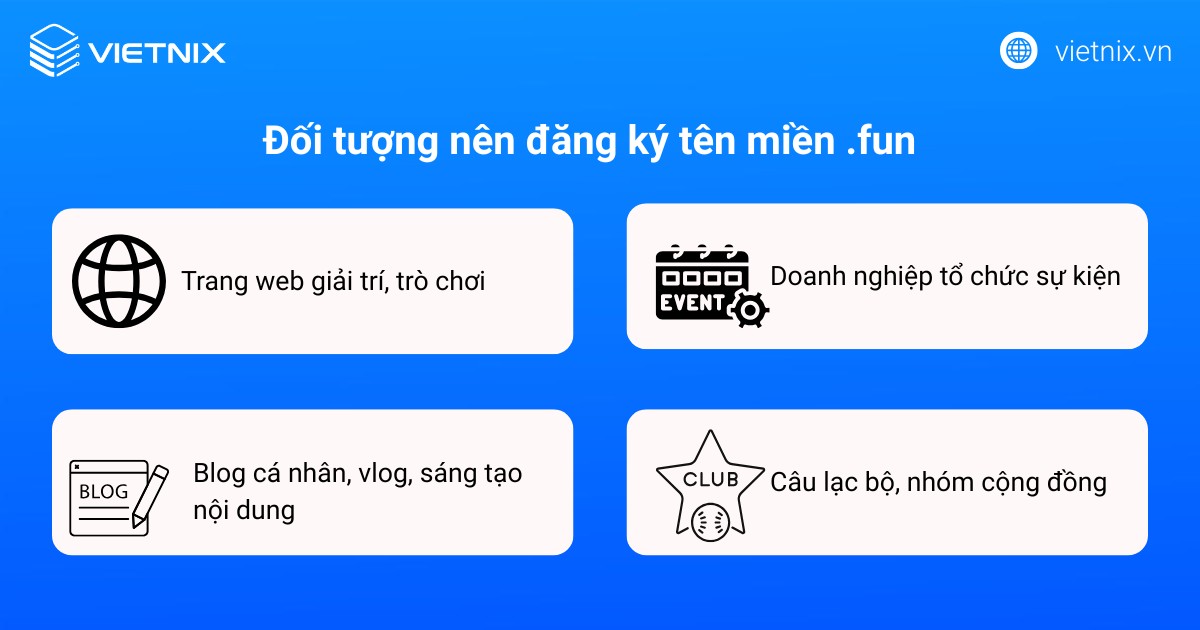 Tên miền .fun là gì? Cách đăng ký tên miền .fun chi tiết từ A đến Z 23 Đối tượng nên đăng ký tên miền .fun