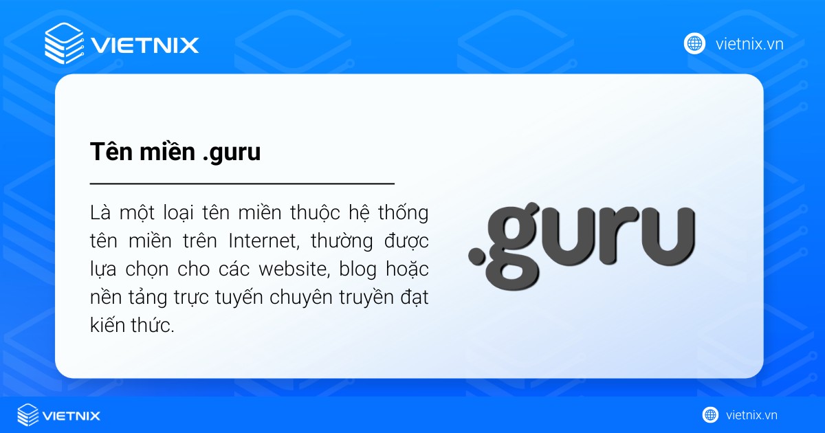 Tên miền .guru là gì? Cách đăng ký tên miền guru chi tiết từ A đến Z 22 Tên miền .guru là một loại tên miền thuộc hệ thống tên miền trên Internet