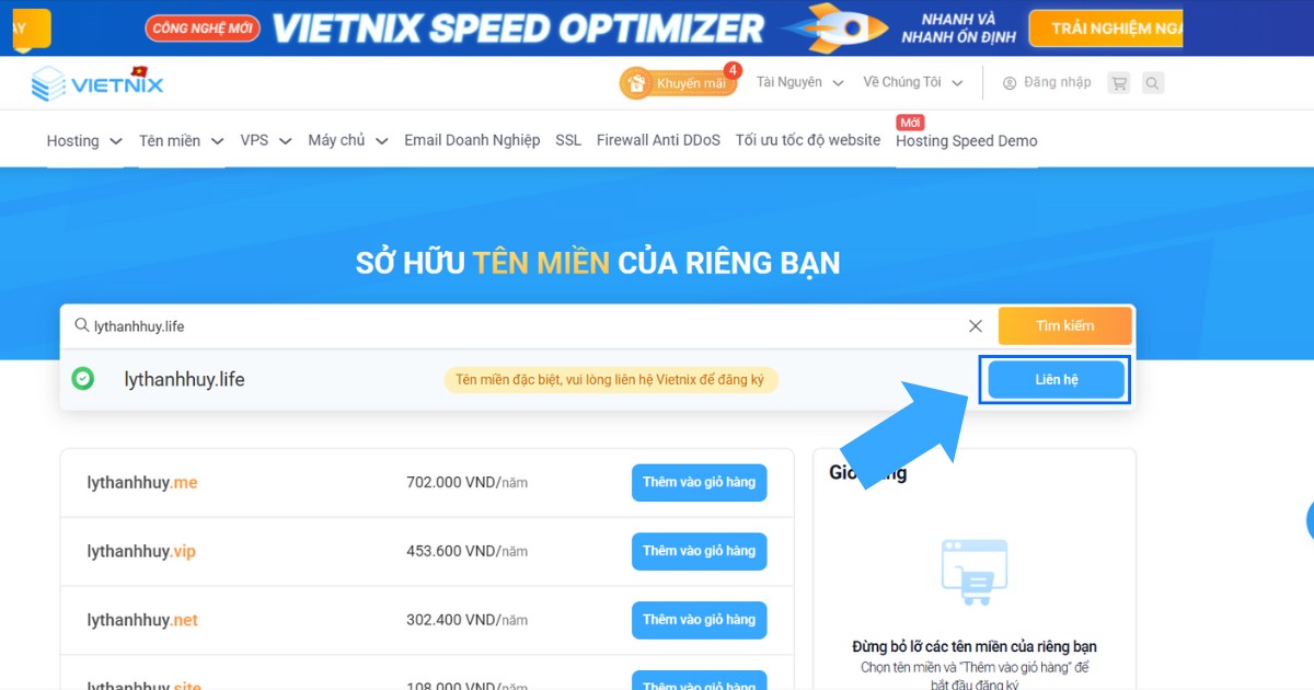 Tên miền .life là gì? Cách đăng ký tên miền .life chi tiết từ A đến Z 21 Nhấn Liên hệ để được Vietnix hướng dẫn quy trình mua tên miền và tư vấn chi tiết