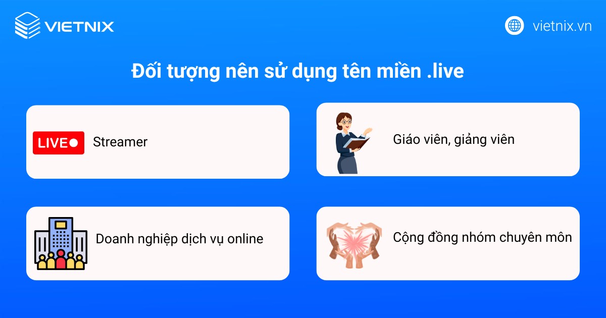 Tên miền .live là gì? Cách đăng ký tên miền .live chi tiết 22 Đối tượng nên sử dụng tên miền .live