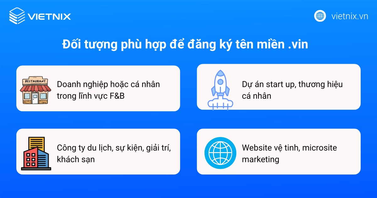 Tên miền .vin là gì? Cách đăng ký tên miền .vin chi tiết từ A đến Z 21 Đối tượng phù hợp để đăng ký tên miền .vin