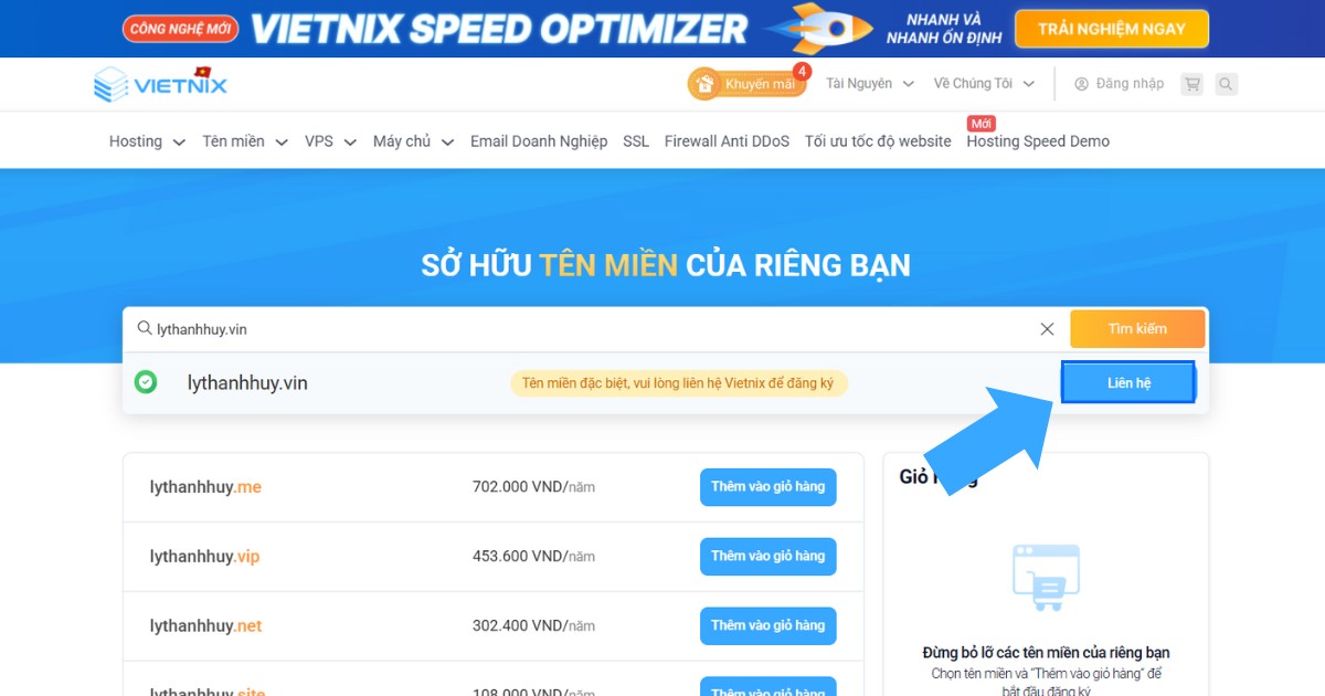 Tên miền .vin là gì? Cách đăng ký tên miền .vin chi tiết từ A đến Z 24 Nếu tên miền còn khả dụng, bạn hãy nhấn nút Liên hệ