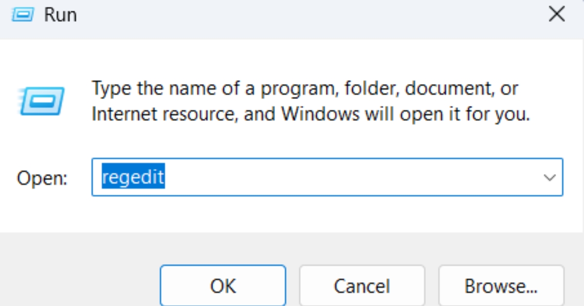 Hướng dẫn khắc phục lỗi this could be due to credssp encryption remote desktop chi tiết 43 Mở Registry Editor bằng cách nhấn Windows + R, gõ regedit