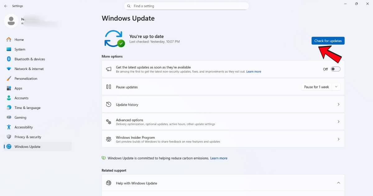 Hướng dẫn khắc phục lỗi this could be due to credssp encryption remote desktop chi tiết 33 Nhấn vào nút Check for updates