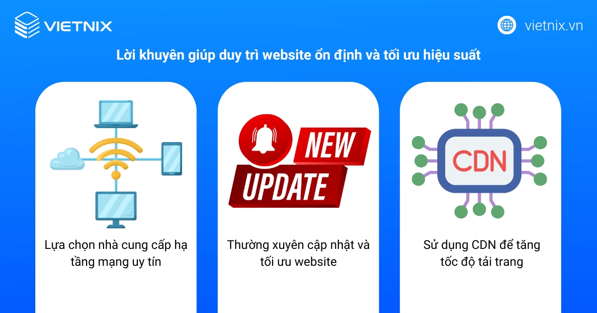 Trang web không phản hồi: Nguyên nhân, cách khắc phục triệt để A-Z 66 Lời khuyên giúp duy trì website ổn định và tối ưu hiệu suất