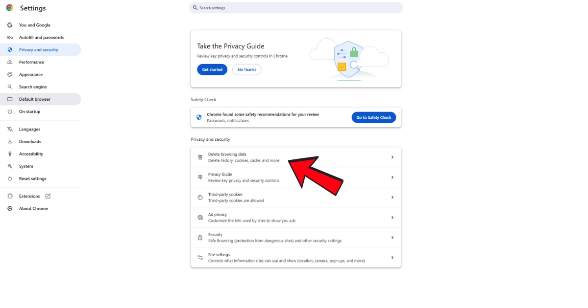 Trang web không phản hồi: Nguyên nhân, cách khắc phục triệt để A-Z 47 Chọn Xóa dữ liệu duyệt web